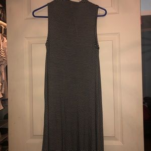 black and white striped dress